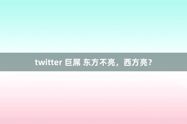 twitter 巨屌 东方不亮，西方亮？