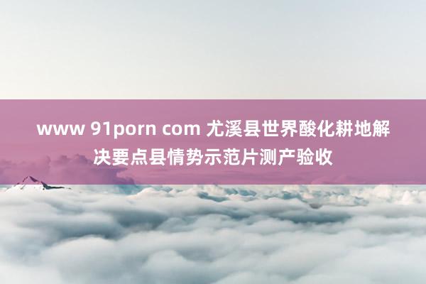 www 91porn com 尤溪县世界酸化耕地解决要点县情势示范片测产验收